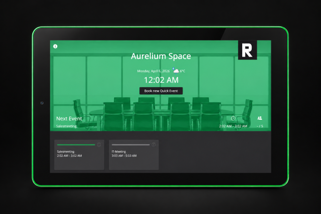 HXA Room Booking Display für die Buchung und Verfügbarkeitsanzeige am Raum