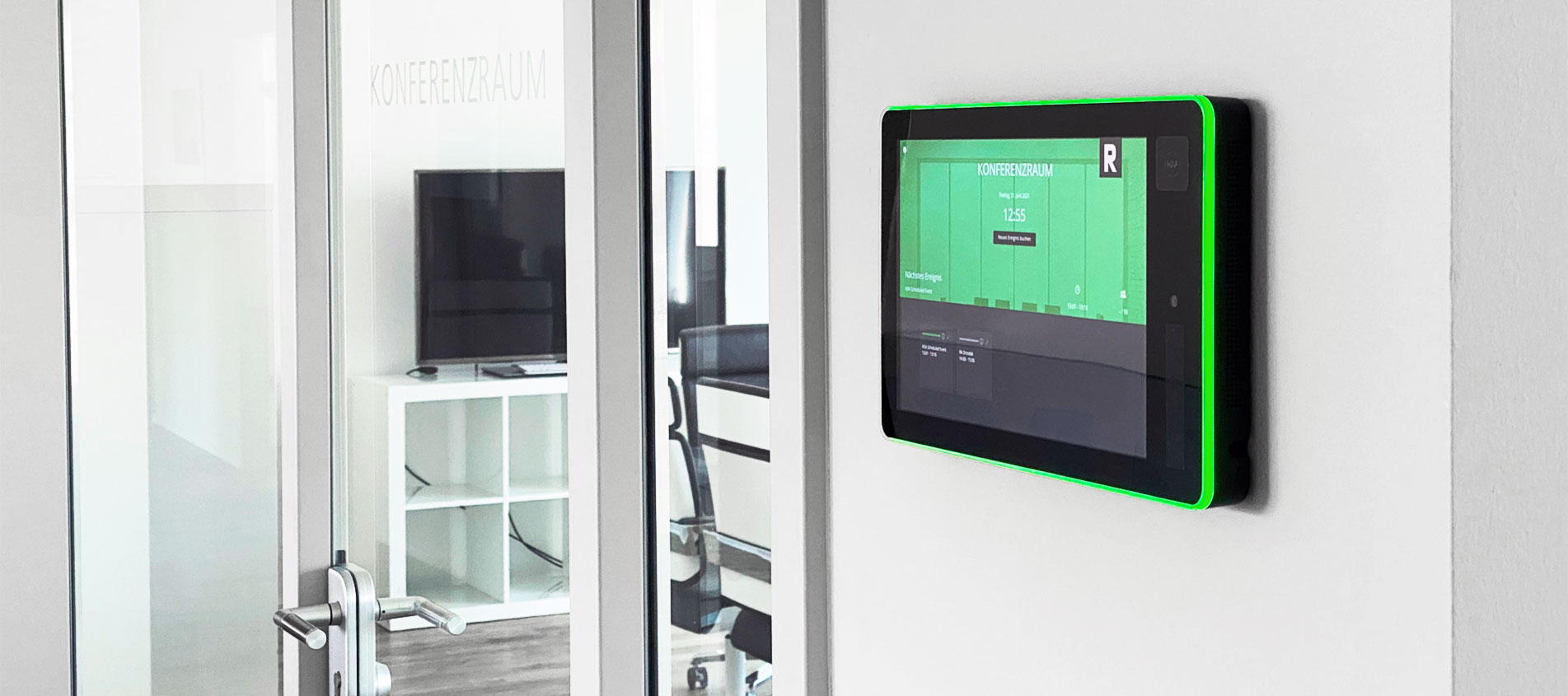 HXA Room Booking display outside a meeting room