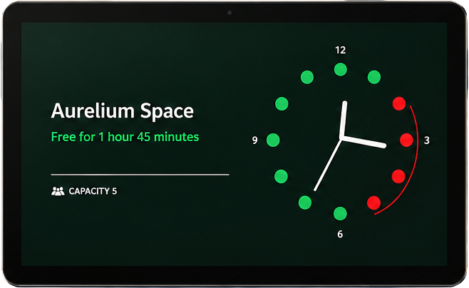 HXA Room Booking on an Android tablet