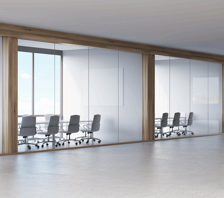 HXA Smart Glass switching between transparent and opaque glass